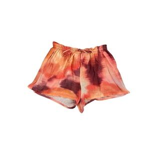 Bella Dahl Sunset Ruffled Tie-Dye Linen Shorts Small